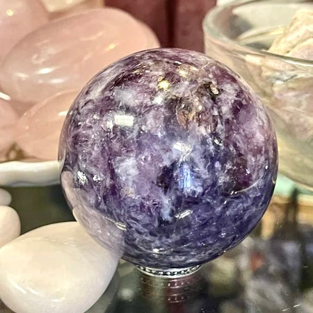 Lepidolite with Kunzite Sphere