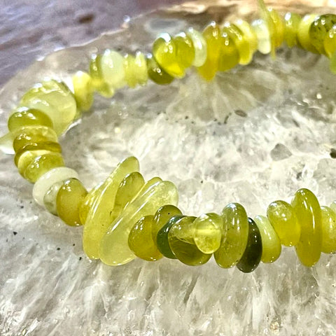 Green Opal Chip Style Stackable Bracelet