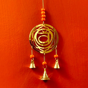 Chakra Symbol Brass Wind Chime | 8 inches