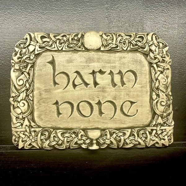 “Harm None” Wall Plaque in Stone Grey Finish