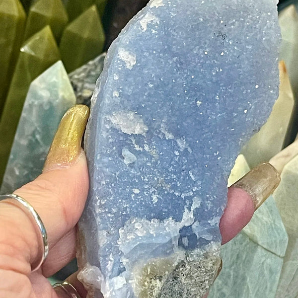 Blue Lace Agate Natural Druzy Freeform | Assorted Sizes