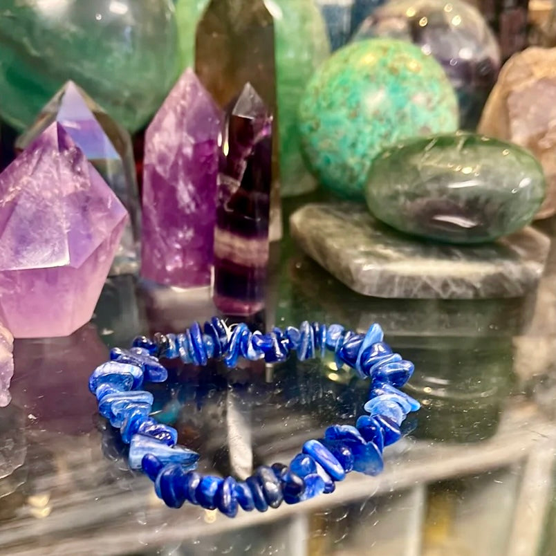 Blue Kyanite Chip Style Stackable Bracelet