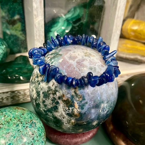 Blue Kyanite Chip Style Stackable Bracelet