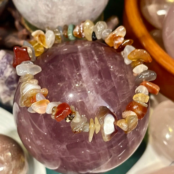 Carnelian Chip Style Stackable Bracelet