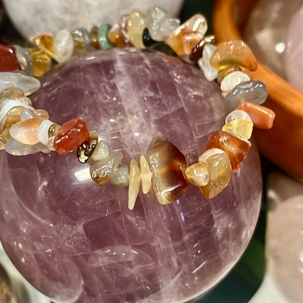 Carnelian Chip Style Stackable Bracelet