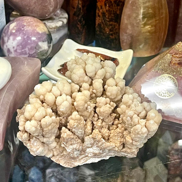 Aragonite and Calcite Natural Botryoidal Cluster from Morocco | 3.5 inch