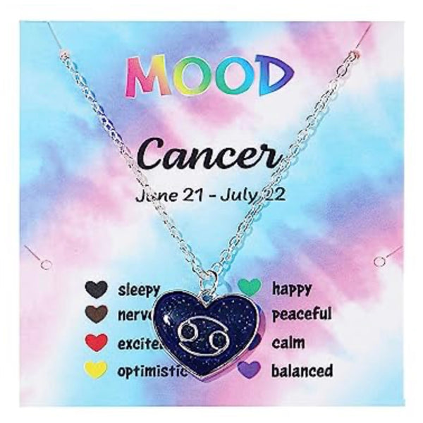 Zodiac Heart Shaped Mood Necklace