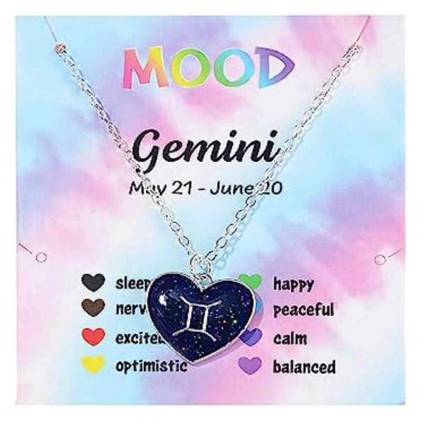 Zodiac Heart Shaped Mood Necklace