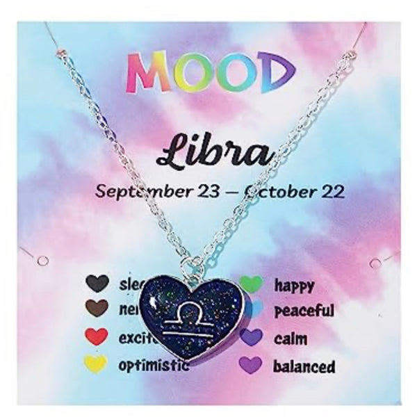 Zodiac Heart Shaped Mood Necklace