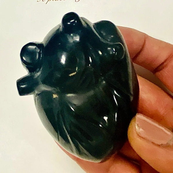 Anatomical Heart Carving | 3 inch | Assorted Gemstones