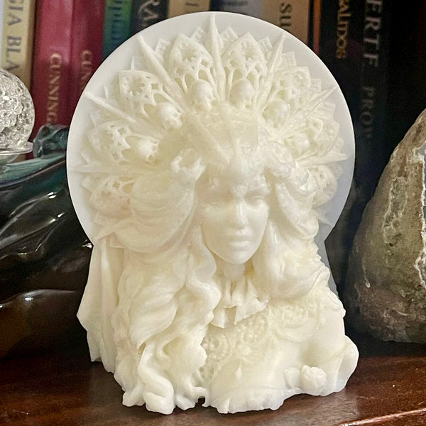 The Goddess Hand Poured Ritual Candle | White