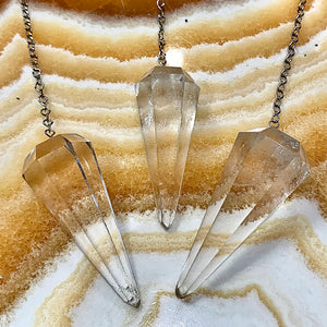 Quartz Crystal or Smoky Quartz Pendulums