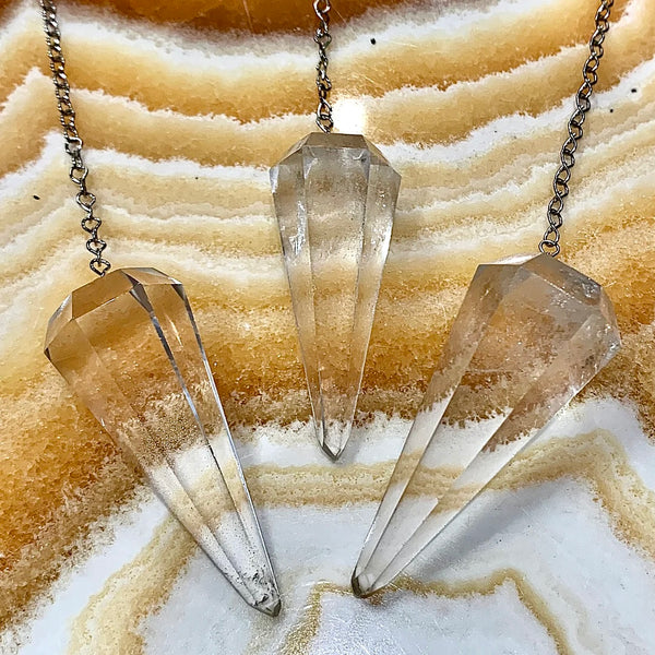 Quartz Crystal or Smoky Quartz Pendulums