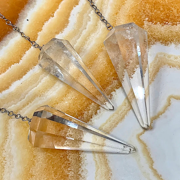 Quartz Crystal or Smoky Quartz Pendulums