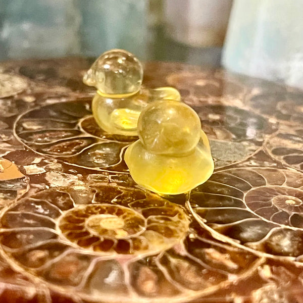 Yellow Fluorite Rubber Ducky Mini Carving