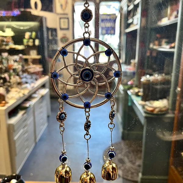 Evil Eye Three Chime Bell Wall Hanging | Eye of Protection | Nazar