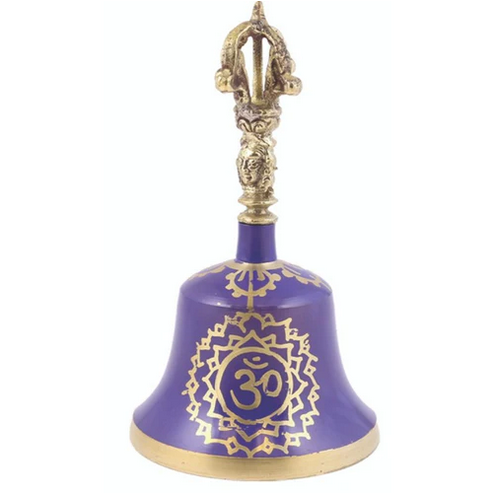 Crown Chakra Violet Enameled Brass Ritual Bell