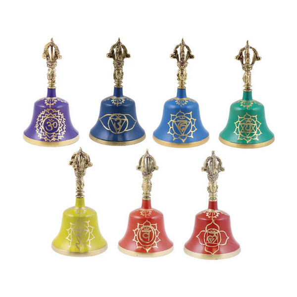 Crown Chakra Violet Enameled Brass Ritual Bell