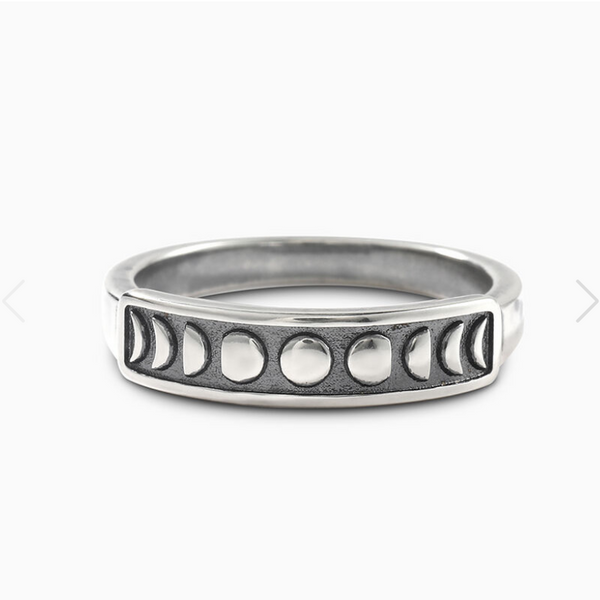 Moon Phase Sterling Ring