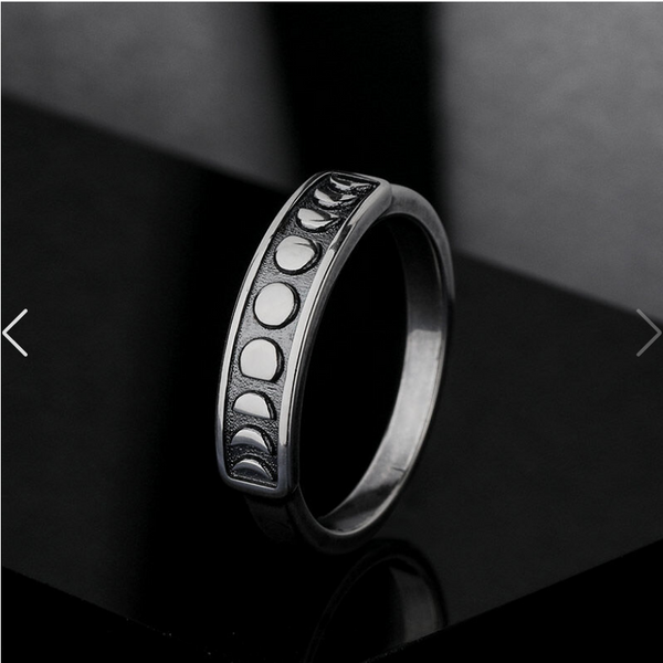 Moon Phase Sterling Ring