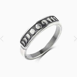 Moon Phase Sterling Ring