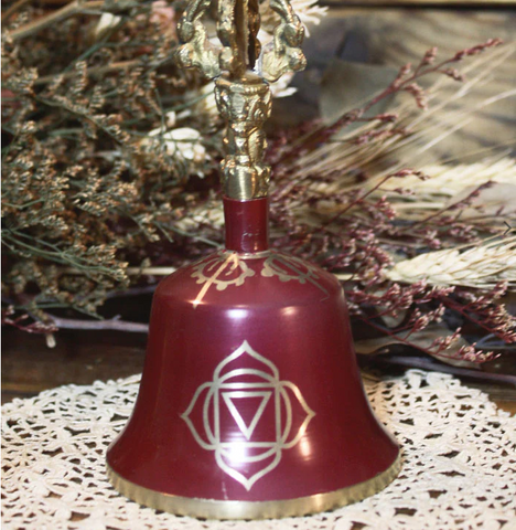 Root (Muladhara) Chakra Red Enameled Brass Ritual Bell