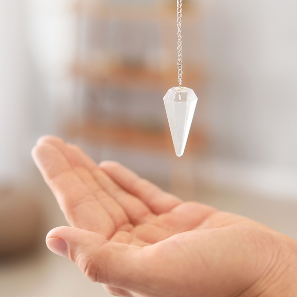 Crystal Quartz Pendulum on Silver Chain