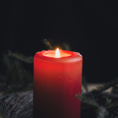 Pillar Style Carving Candle | Red