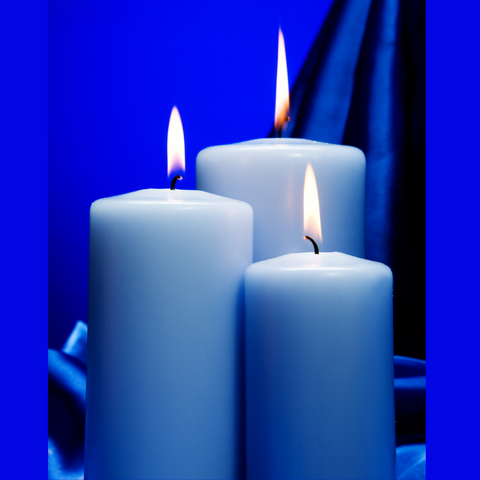 Pillar Style Carving Candles | Blue
