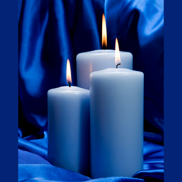 Pillar Style Carving Candles | Blue