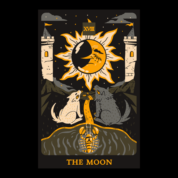The Moon Tarot Card Candle with Herbs & Crystals | 3.5 Oz