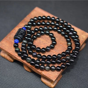 Abundance & Prosperity Obsidian Mala