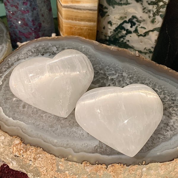 Selenite 1.5” Heart