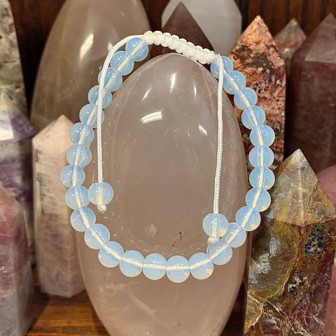 Opalite 6mm Macrame Closure Bracelet