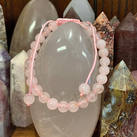 Macrame Closure Rose Quartz Bracelet