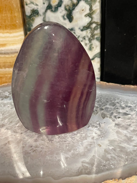 Rainbow Fluorite Polished Cut Base Free Form