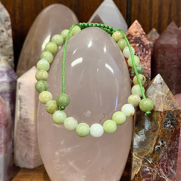 Jade Light Green 6mm Macrame Closure Bracelet