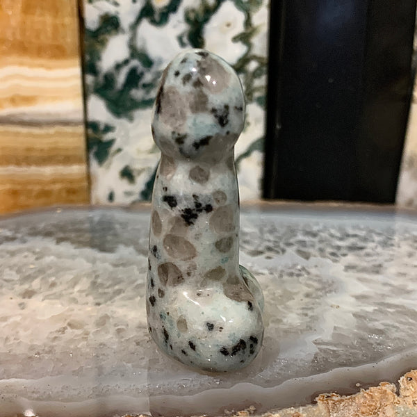 Kiwi Jasper Mini Phallus Carving 2 Inch