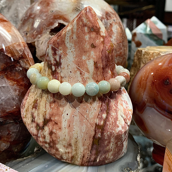 8mm Caribbean Calcite Stretch Round Bracelet