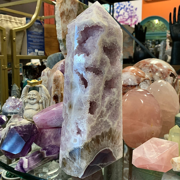 Amethyst Druzy Flower Quartz Generator Tower