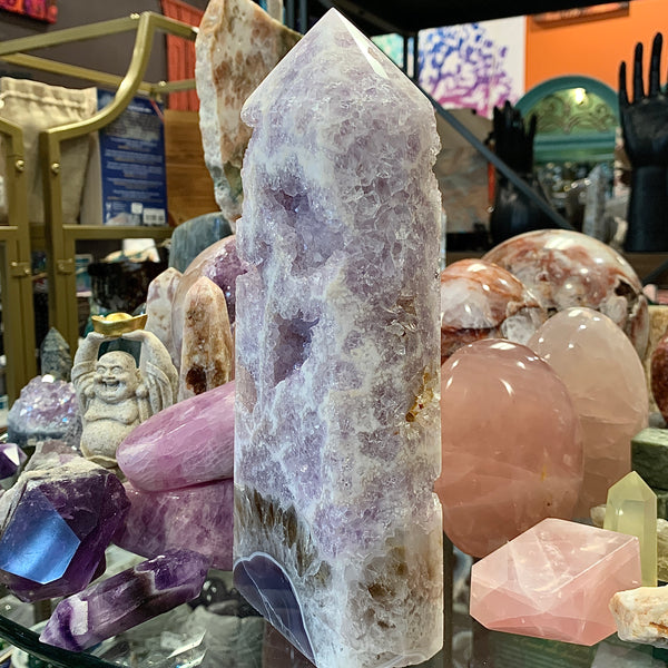 Amethyst Druzy Flower Quartz Generator Tower