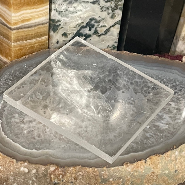 Selenite Clear Freeform Charger Plate