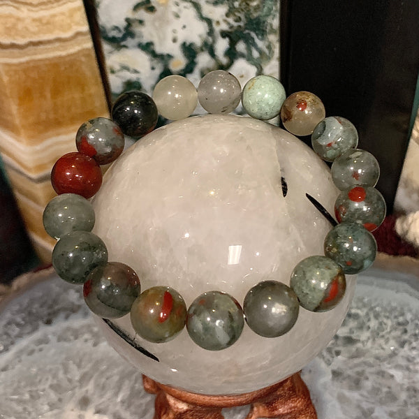 African Bloodstone 8mm Round Stackable Bracelet