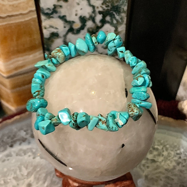 Natural Turquoise Chip Style Stackable Bracelet