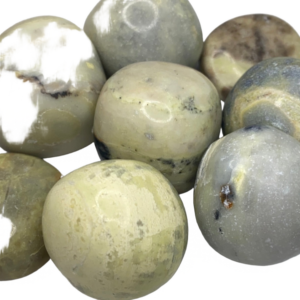 Green Serpentine Rough Spheres Pocket Stone