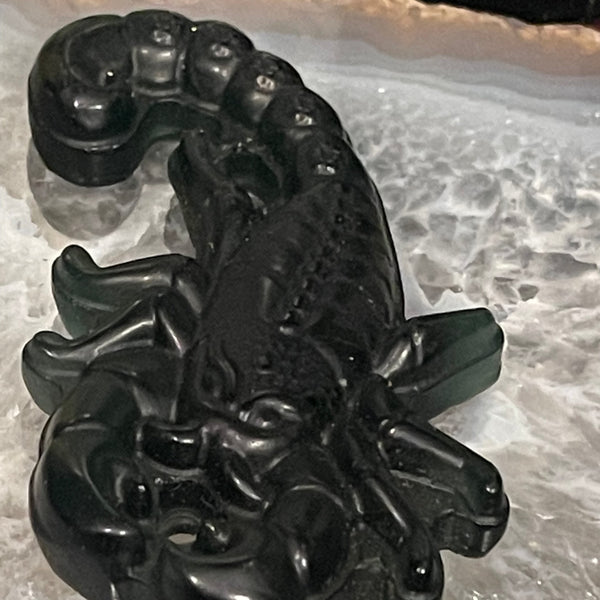 Ice Obsidian Scorpion Carving