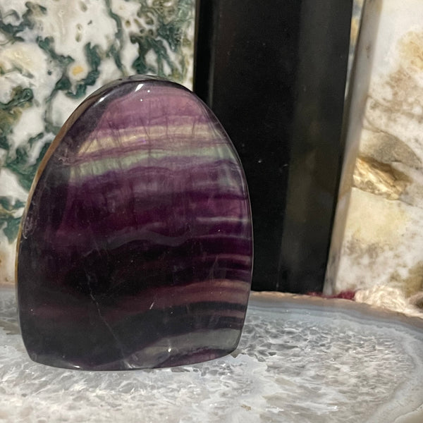 Rainbow Fluorite Polished Cut Base Free Form