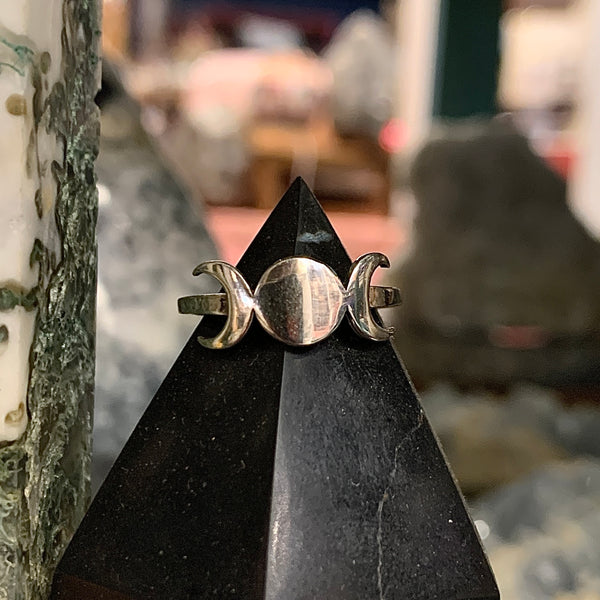 Sterling Silver Triple Moon Ring