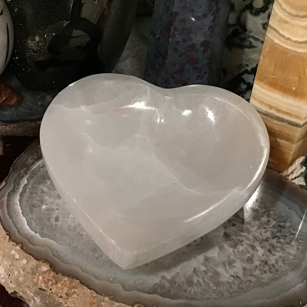 Selenite Heart Bowl - 2.75-3  Inch