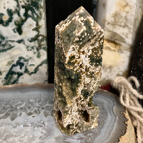 Ocean Jasper with Druzy Generator Tower